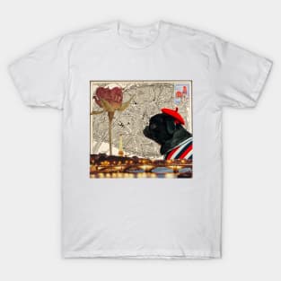 A French Bulldog Collage In A Vintage Voyage T-Shirt